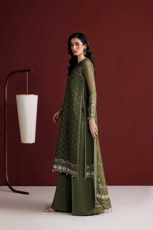 Farasha Luxury Formal Embroidered Chiffon Unstitched 3Pc Suit - Grove Allure