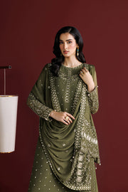 Farasha Luxury Formal Embroidered Chiffon Unstitched 3Pc Suit - Grove Allure