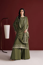 Farasha Luxury Formal Embroidered Chiffon Unstitched 3Pc Suit - Grove Allure