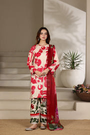 Feathers The Imperial Bloom Printed Lawn Unstitched 3Pc Suit Gulabi Twirl-FT658