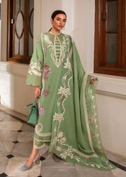 Crimson Aaleen Embroidered Khaddar Unstitched 3Pc Suit - Gulbaan