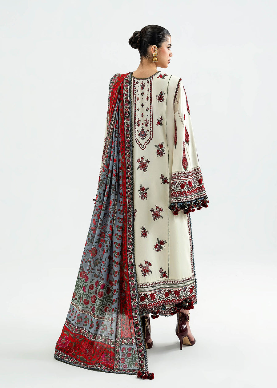 Hussain Rehar Embroidered Khaddar Unstitched 3Pc Suit - Gulban