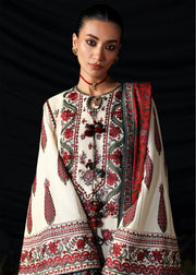 Hussain Rehar Embroidered Khaddar Unstitched 3Pc Suit - Gulban
