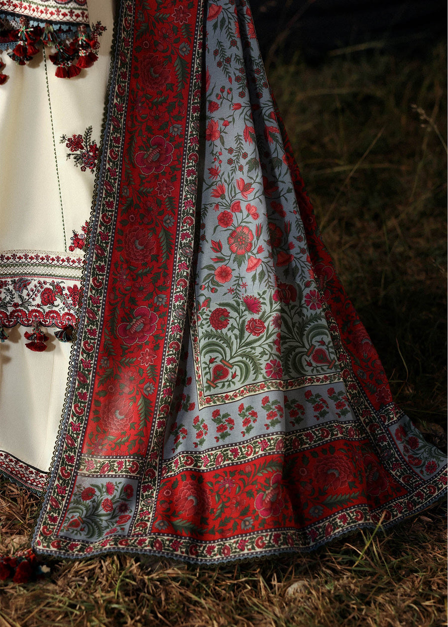 Hussain Rehar Embroidered Khaddar Unstitched 3Pc Suit - Gulban