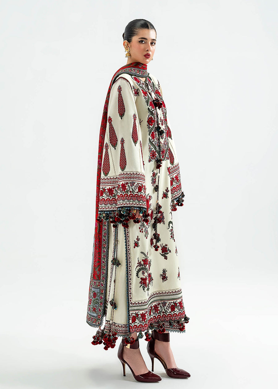 Hussain Rehar Embroidered Khaddar Unstitched 3Pc Suit - Gulban