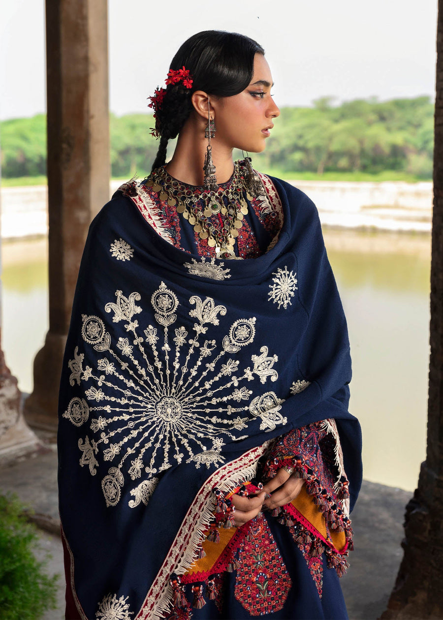 Hussain Rehar Embroidered Karandi Unstitched 3Pc Suit - Gulbano