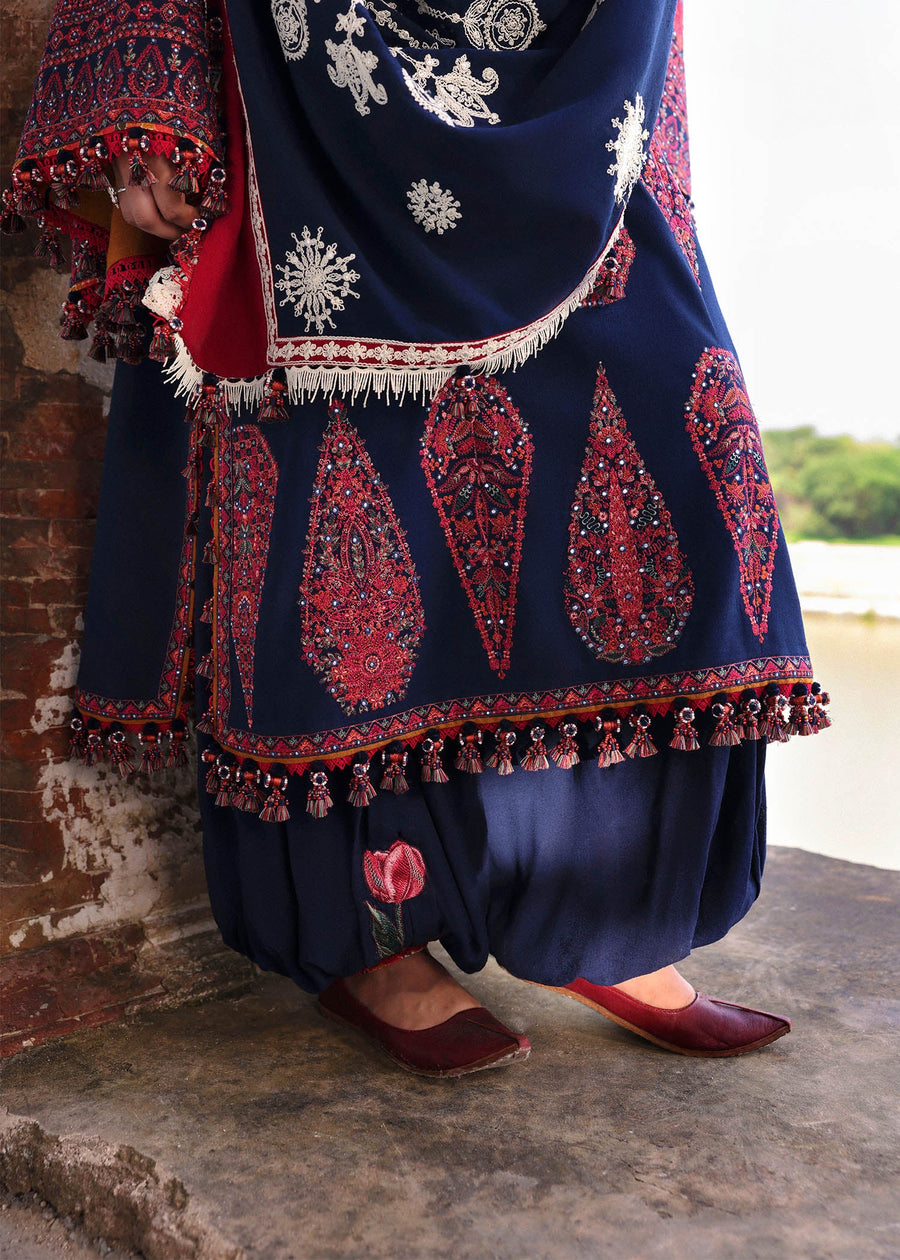 Hussain Rehar Embroidered Karandi Unstitched 3Pc Suit - Gulbano