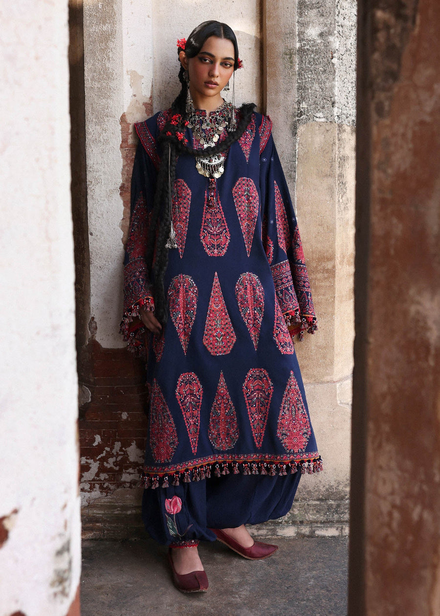 Hussain Rehar Embroidered Karandi Unstitched 3Pc Suit - Gulbano