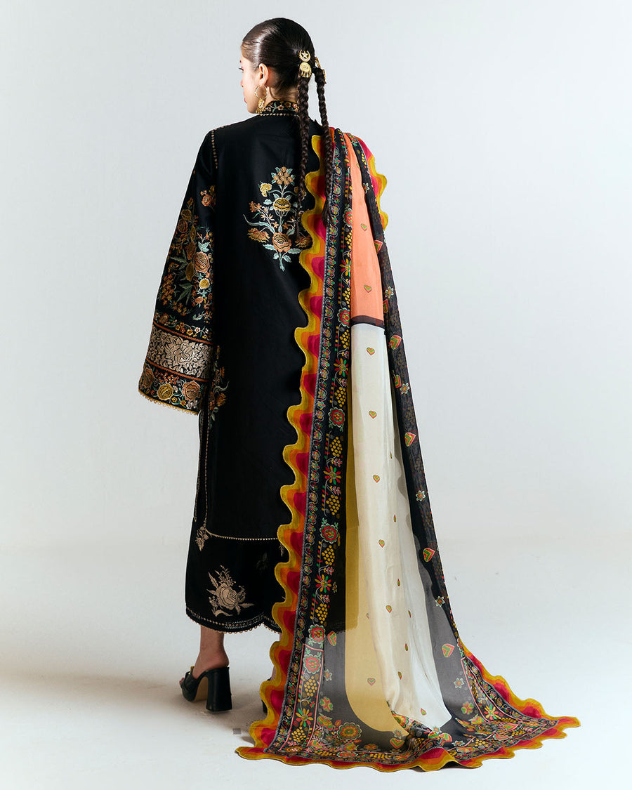 Jugnu by Hussain Rehar Unstitched Embroidered Lawn 3Pc Suit - Gulbar