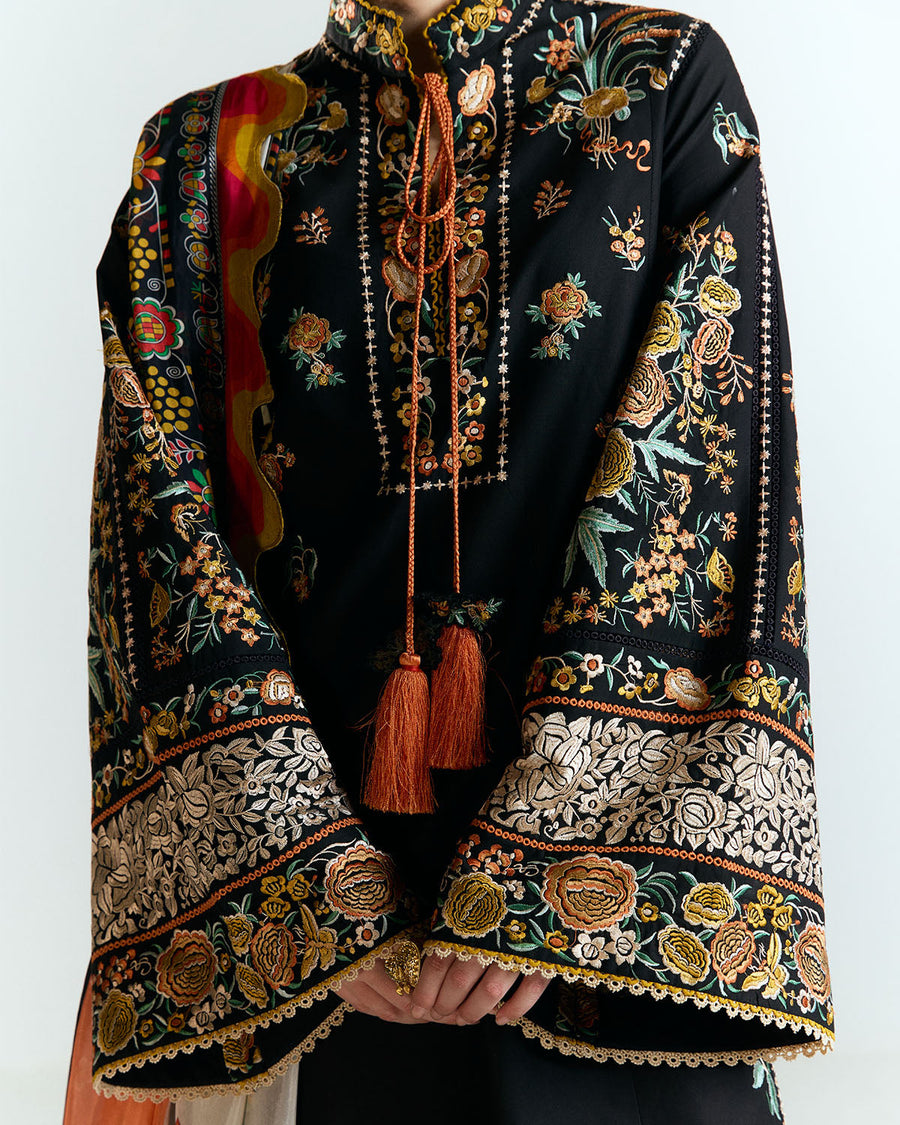 Jugnu by Hussain Rehar Unstitched Embroidered Lawn 3Pc Suit - Gulbar