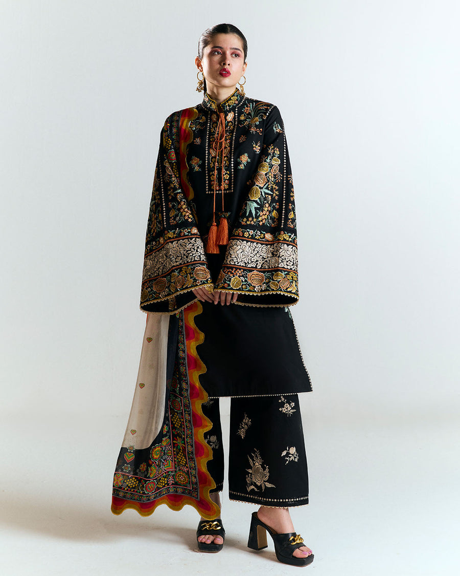 Jugnu by Hussain Rehar Unstitched Embroidered Lawn 3Pc Suit - Gulbar