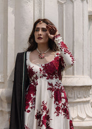 Hussain Rehar Festive Embroidered Korean Raw Silk Unstitched 3Pc Suit - GULNAR