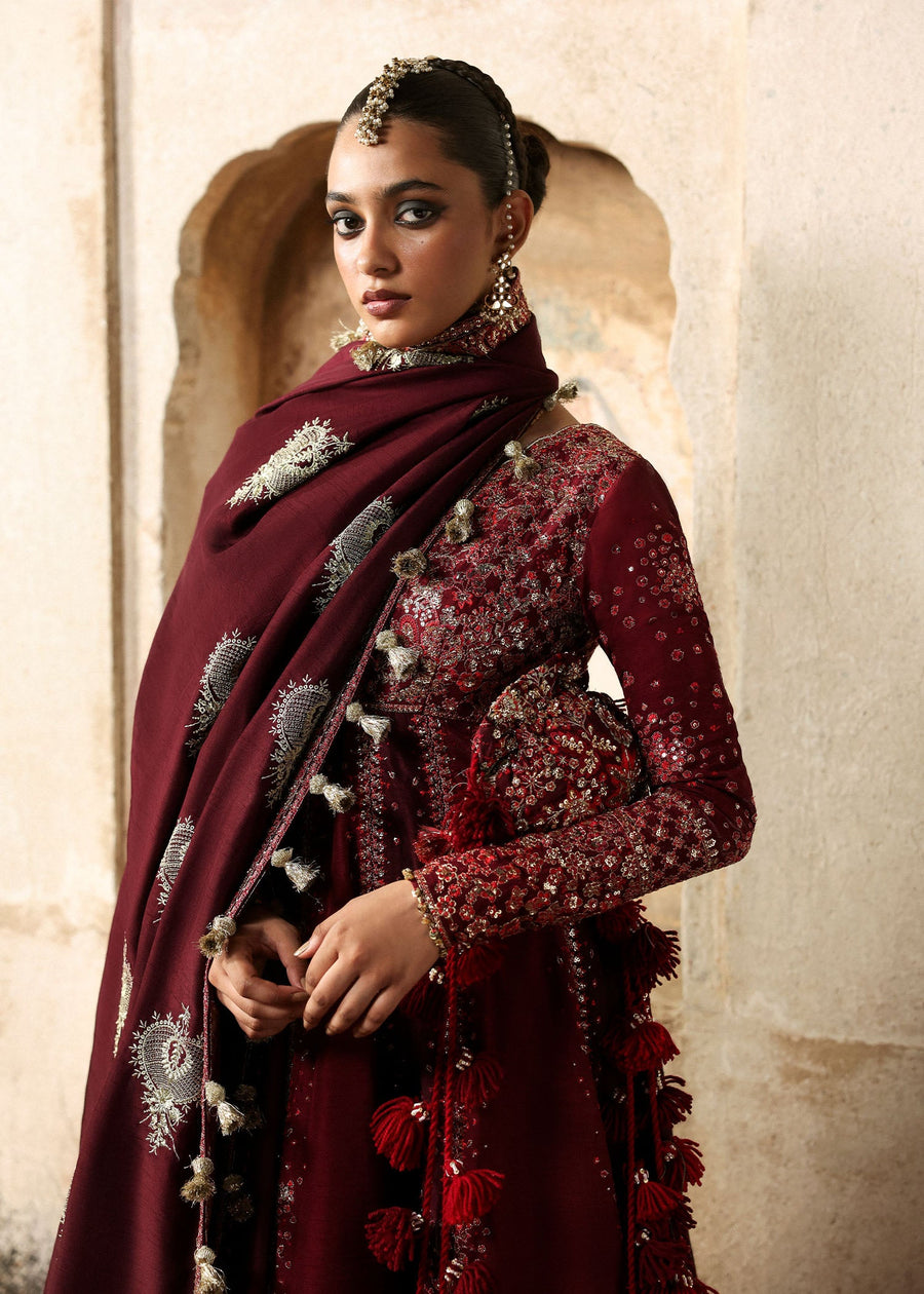 Hussain Rehar Massarat Embroidered Raw Silk Unstitched 3Pc Suit - Gulnar