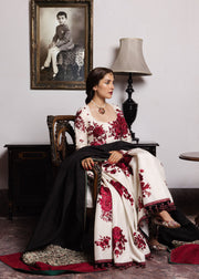 Hussain Rehar Festive Embroidered Korean Raw Silk Unstitched 3Pc Suit - GULNAR