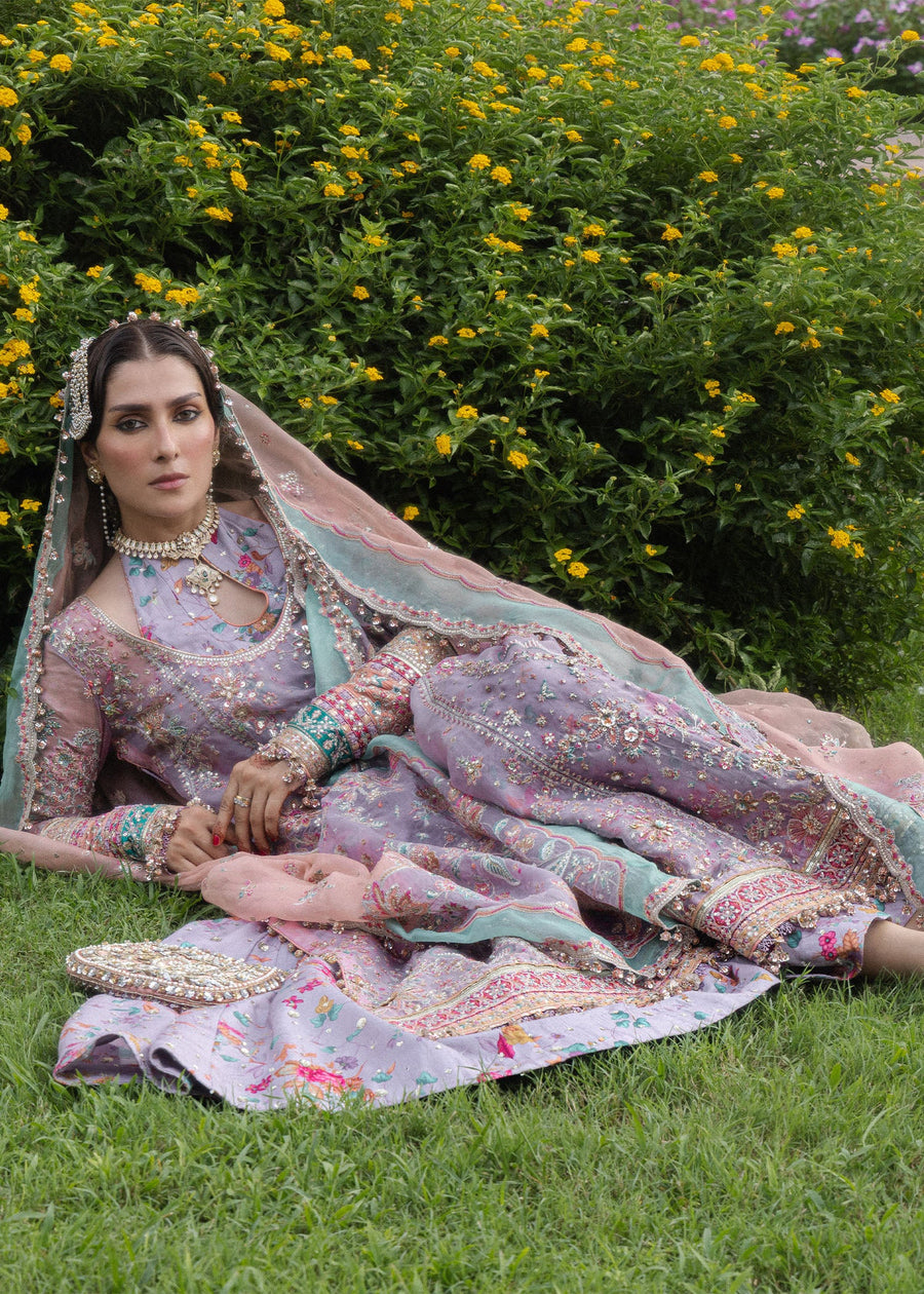 Hussain Rehar Festive Embroidered Organza Unstitched 3Pc Suit - GULRANG