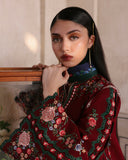 Jugnu Lahore Womenswear Embroidered Khaddar Unstitched 3Pc Suit - GULSHAN