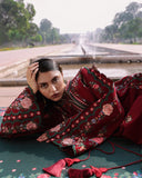 Jugnu Lahore Womenswear Embroidered Khaddar Unstitched 3Pc Suit - GULSHAN