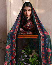 Jugnu Lahore Womenswear Embroidered Khaddar Unstitched 3Pc Suit - GULSHAN