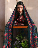 Jugnu Lahore Womenswear Embroidered Khaddar Unstitched 3Pc Suit - GULSHAN