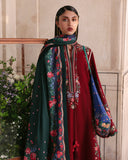 Jugnu Lahore Womenswear Embroidered Khaddar Unstitched 3Pc Suit - GULSHAN