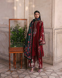 Jugnu Lahore Womenswear Embroidered Khaddar Unstitched 3Pc Suit - GULSHAN