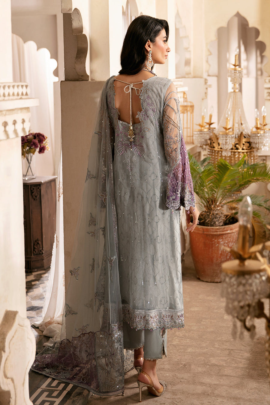 Ramsha Luxury Wedding Handmade Embroidered Net 3 Piece Suit H-301