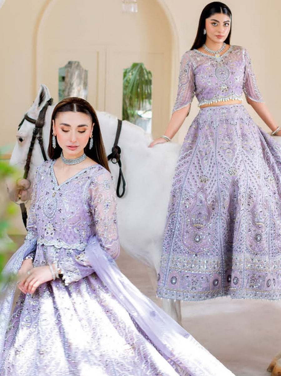 Ramsha Luxury Wedding Formals Unstitched Embroidered 3Pc Suit H-505