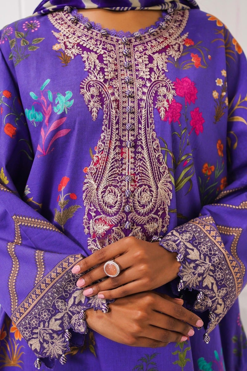 Sana Safinaz Mahay Embroidered Lawn Unstitched 3Pc Suit H231-001B-Cl
