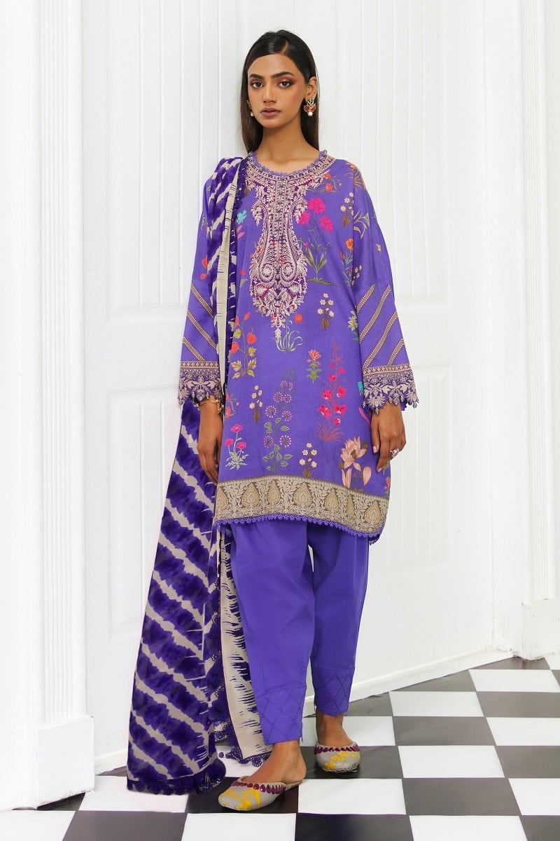 Sana Safinaz Mahay Embroidered Lawn Unstitched 3Pc Suit H231-001B-Cl