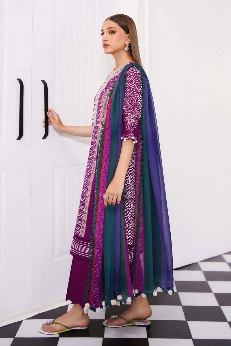Sana Safinaz Mahay Embroidered Lawn Unstitched 3Pc Suit H231-003B-Cl
