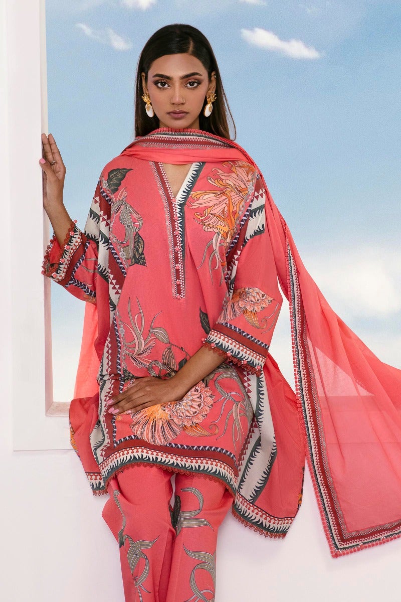Sana Safinaz Mahay Printed Lawn Unstitched 3Pc Suit H231-006B-AG