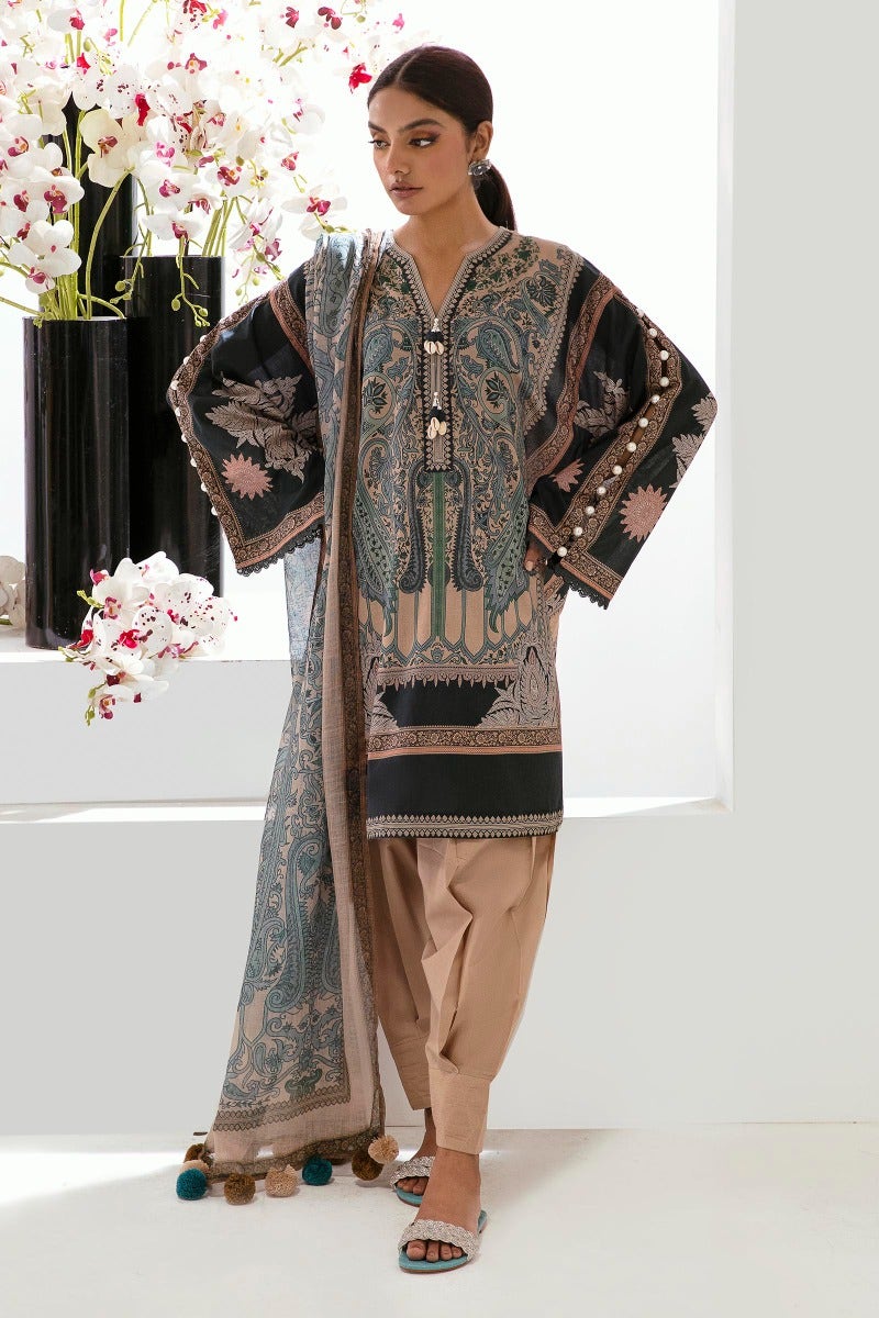 Sana Safinaz Mahay Printed Lawn Unstitched 3Pc Suit H231-007B-AG