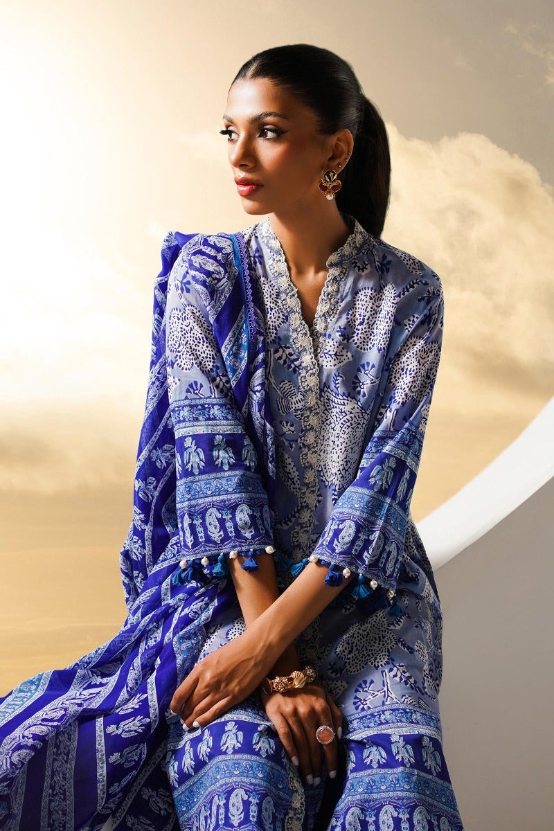 Sana Safinaz Mahay Embroidered Lawn Unstitched 3Pc Suit H231-008A-Cl