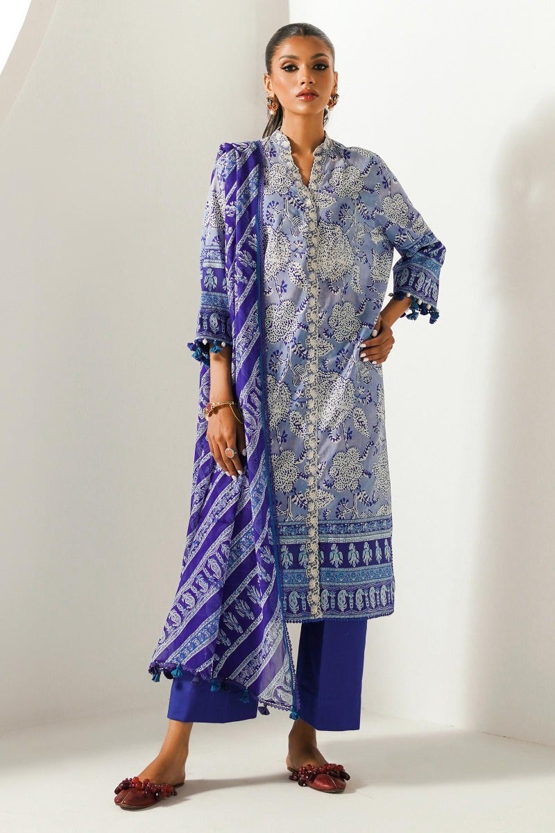 Sana Safinaz Mahay Embroidered Lawn Unstitched 3Pc Suit H231-008A-Cl
