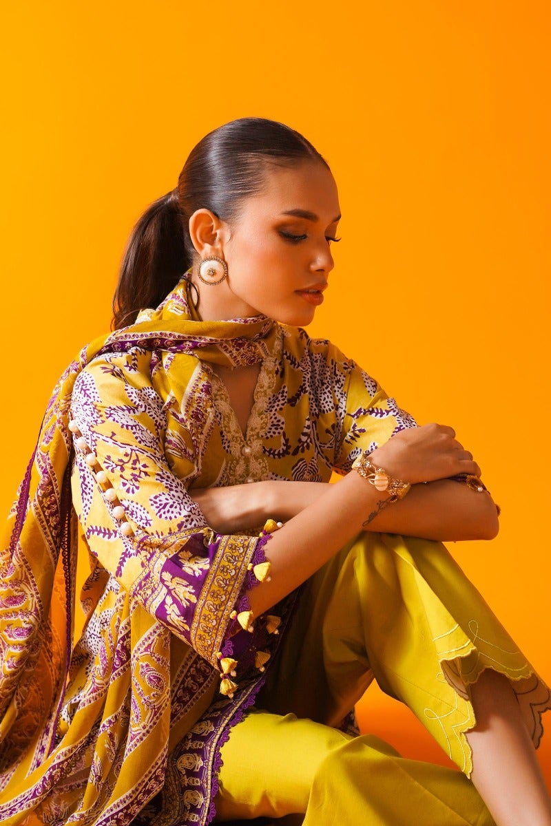 Sana Safinaz Mahay Embroidered Lawn Unstitched 3Pc Suit H231-008B-Cl