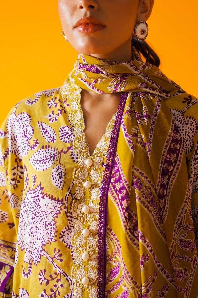 Sana Safinaz Mahay Embroidered Lawn Unstitched 3Pc Suit H231-008B-Cl