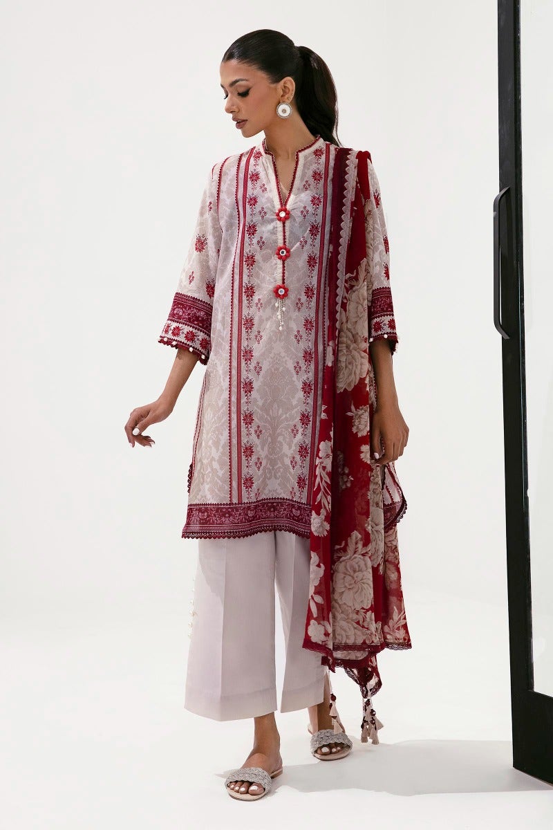 Sana Safinaz Mahay Embroidered Lawn Unstitched 2Pc Suit H231-009A-Bl