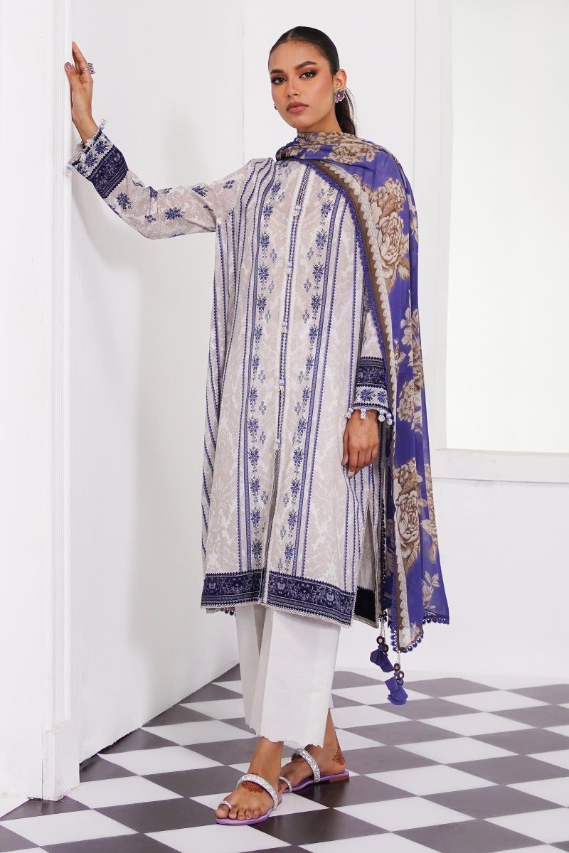 Sana Safinaz Mahay Embroidered Lawn Unstitched 2Pc Suit H231-009B-Bl