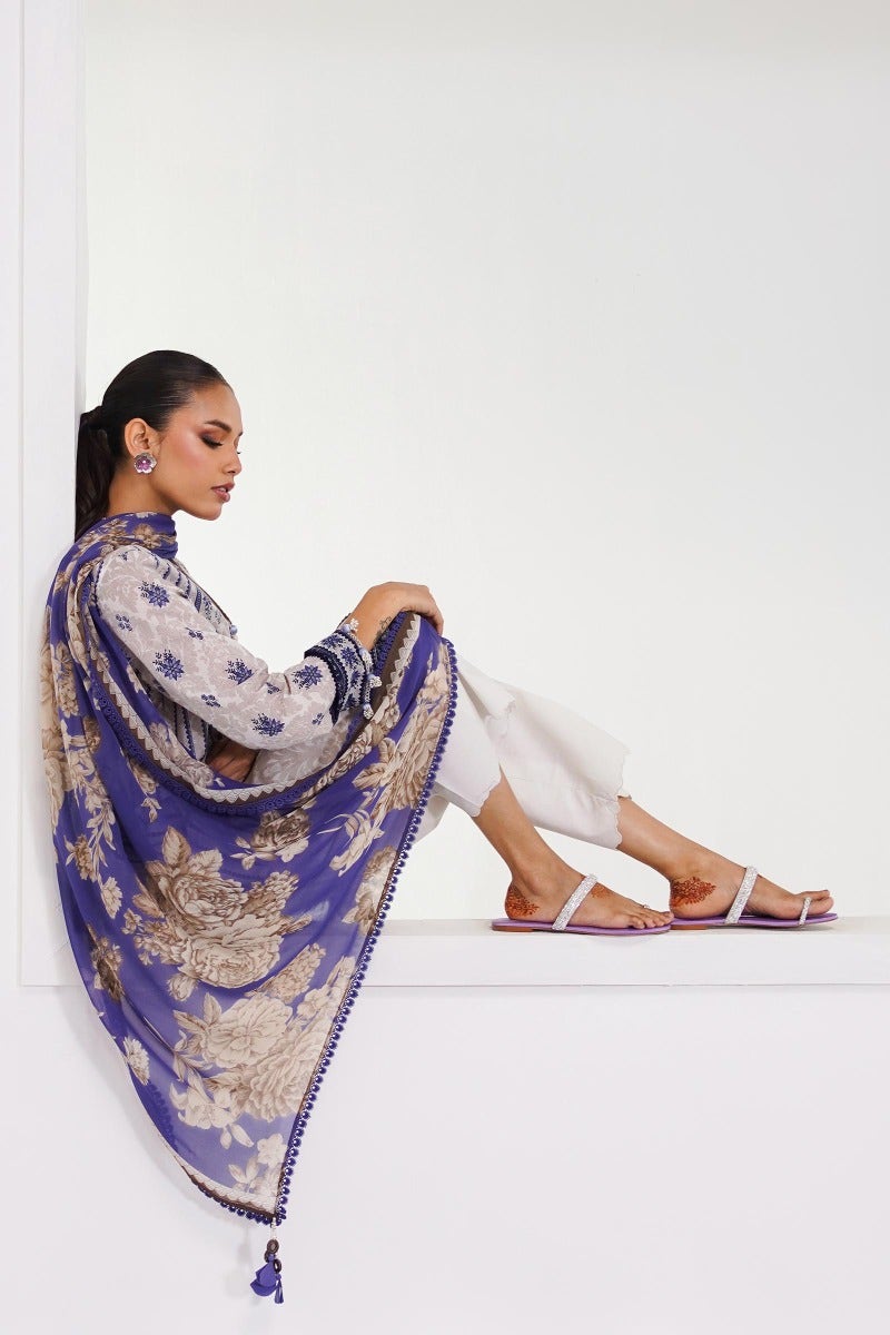 Sana Safinaz Mahay Embroidered Lawn Unstitched 2Pc Suit H231-009B-Bl