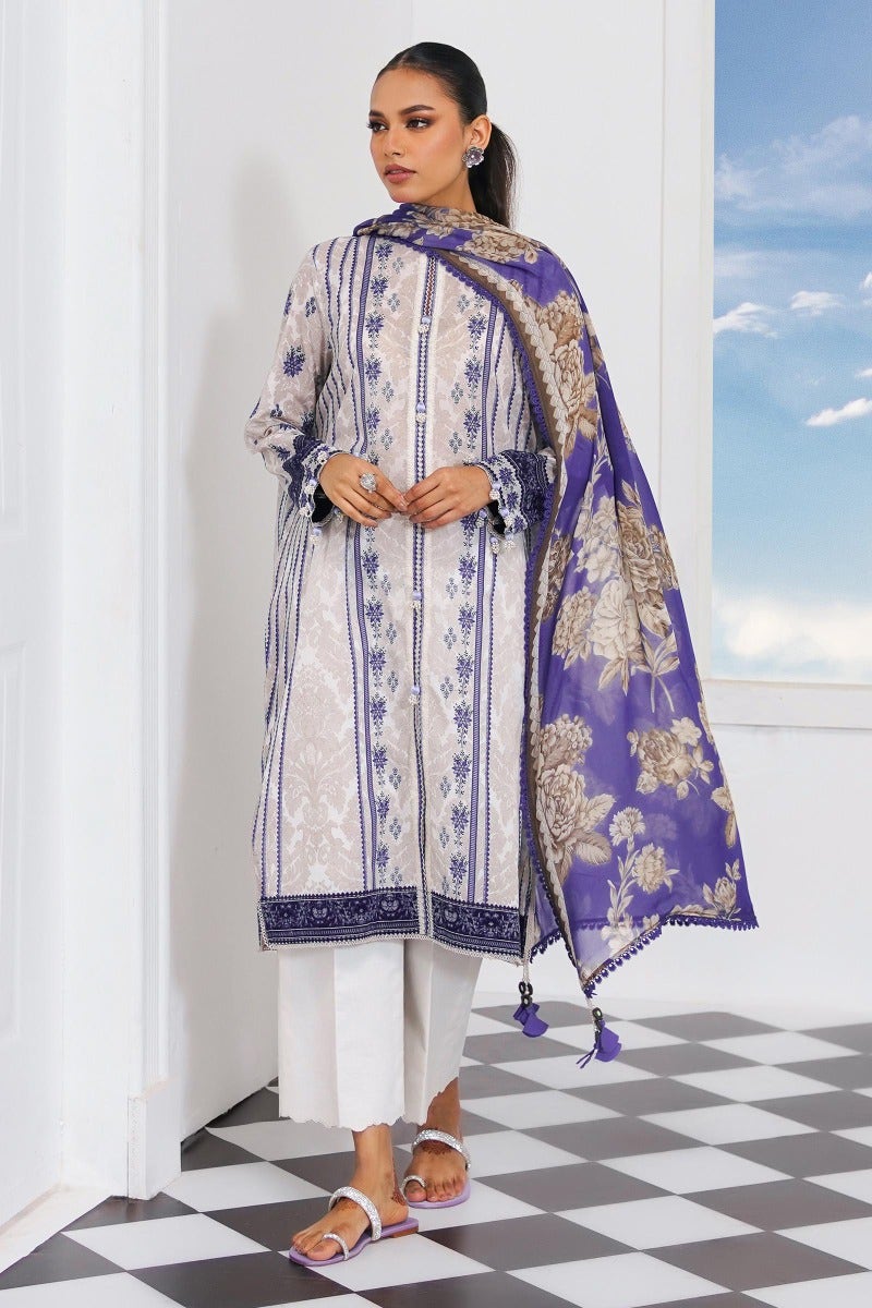 Sana Safinaz Mahay Embroidered Lawn Unstitched 2Pc Suit H231-009B-Bl