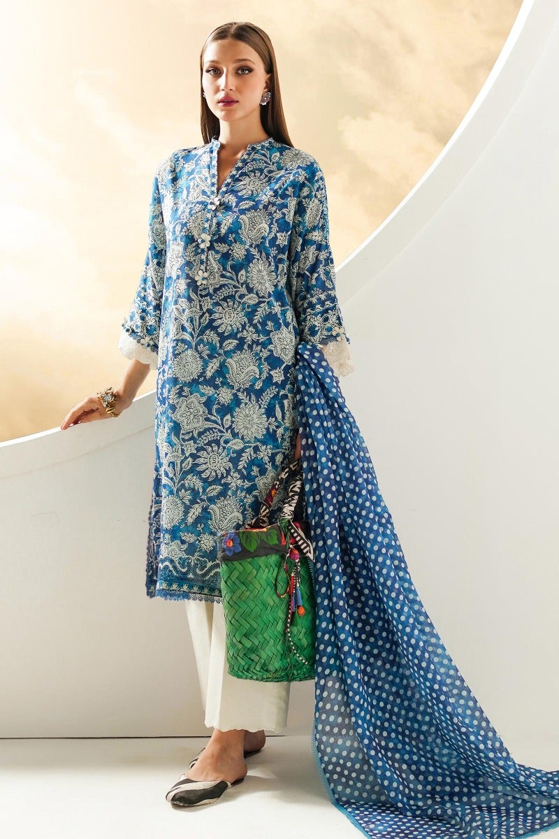 Sana Safinaz Mahay Embroidered Lawn Unstitched 2Pc Suit H231-011B-BG