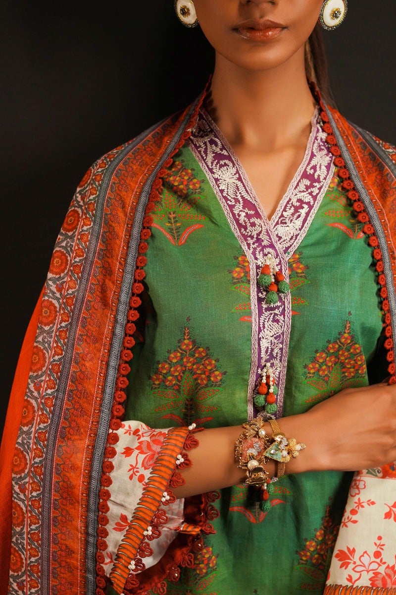 Sana Safinaz Mahay Embroidered Lawn Unstitched 3Pc Suit H231-012A-CG