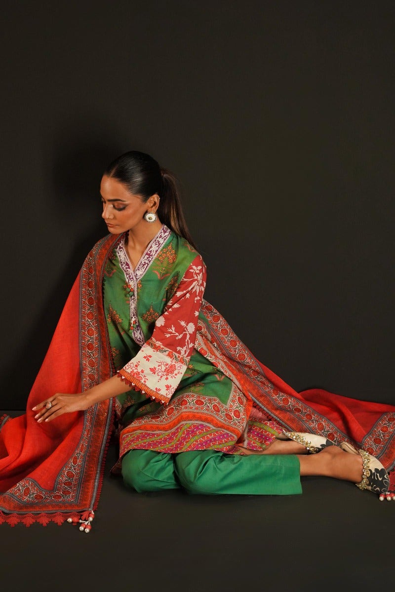 Sana Safinaz Mahay Embroidered Lawn Unstitched 3Pc Suit H231-012A-CG
