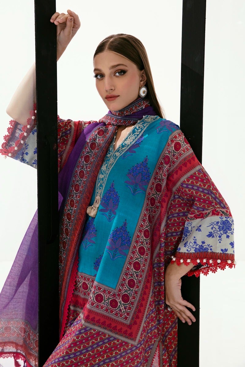 Sana Safinaz Mahay Embroidered Lawn Unstitched 3Pc Suit H231-012B-CG