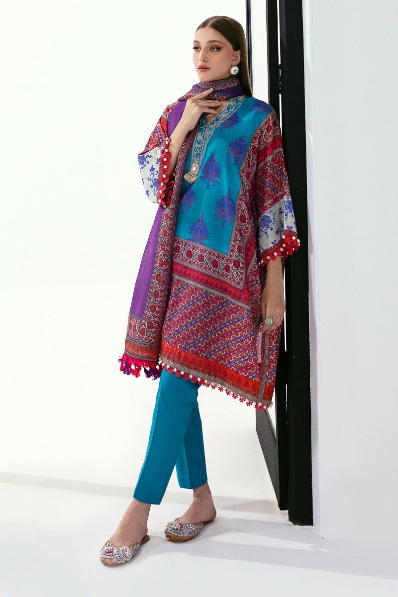 Sana Safinaz Mahay Embroidered Lawn Unstitched 3Pc Suit H231-012B-CG