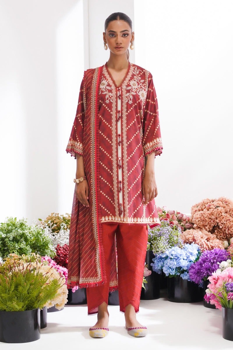 Sana Safinaz Mahay Embroidered Lawn Unstitched 3Pc Suit H231-013A-CG