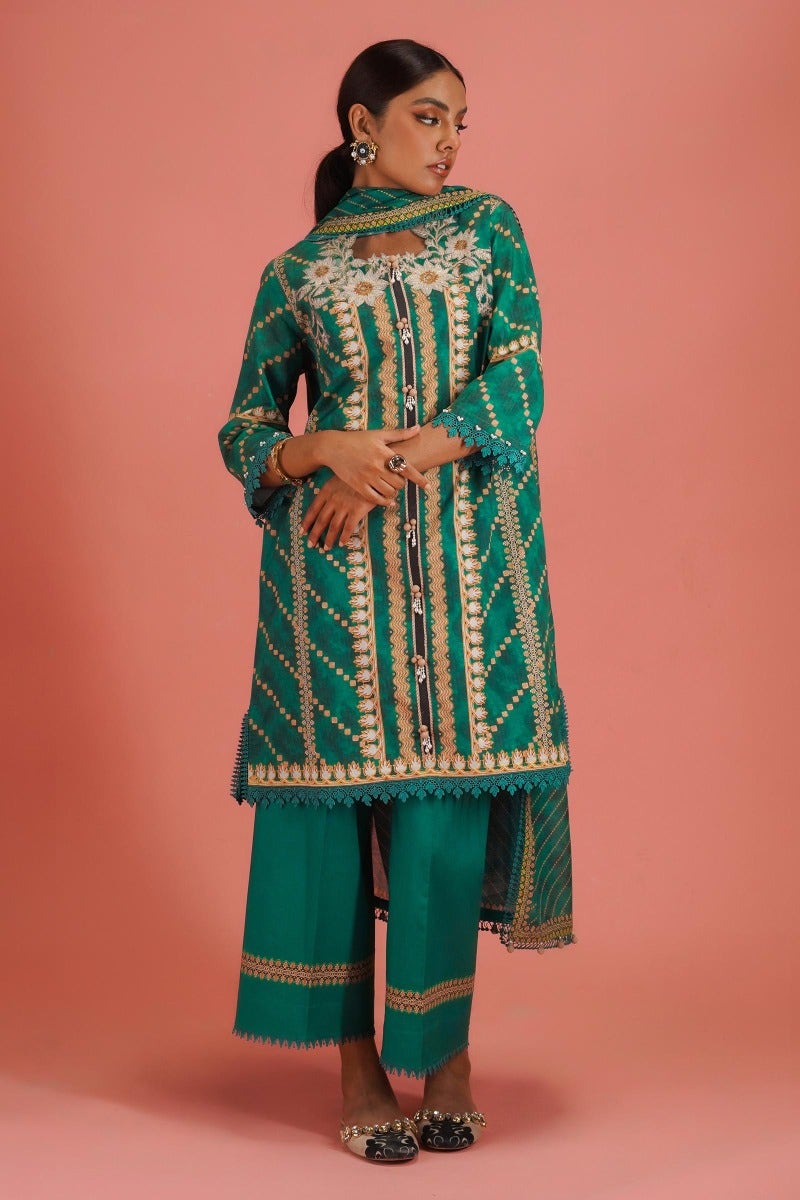 Sana Safinaz Mahay Embroidered Lawn Unstitched 3Pc Suit H231-013B-CG