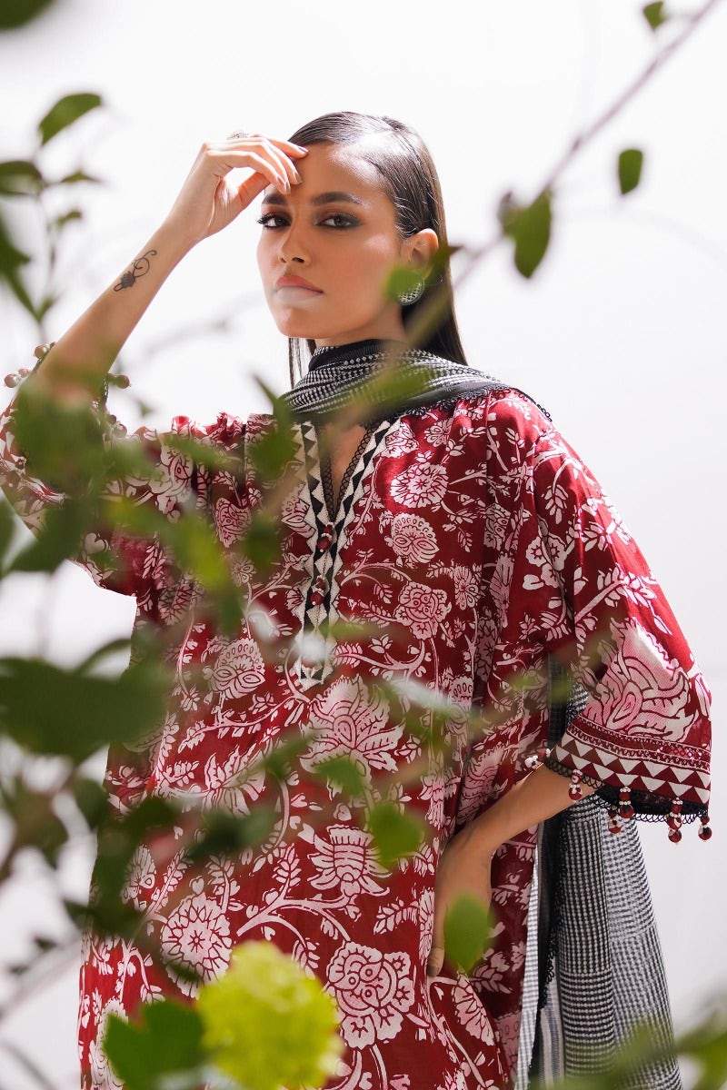 Sana Safinaz Mahay Embroidered Lawn Unstitched 2Pc Suit H231-016A-Bl