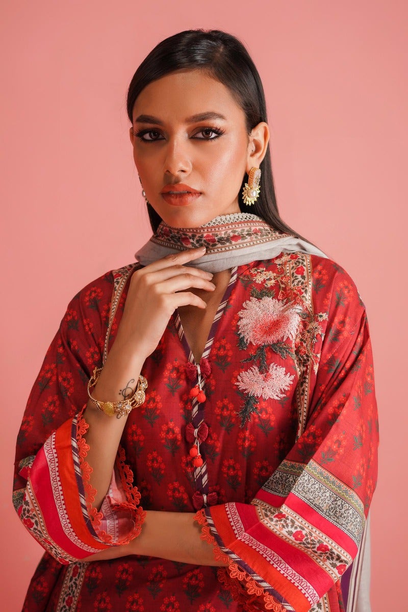Sana Safinaz Mahay Embroidered Lawn Unstitched 2Pc Suit H231-017A-BG