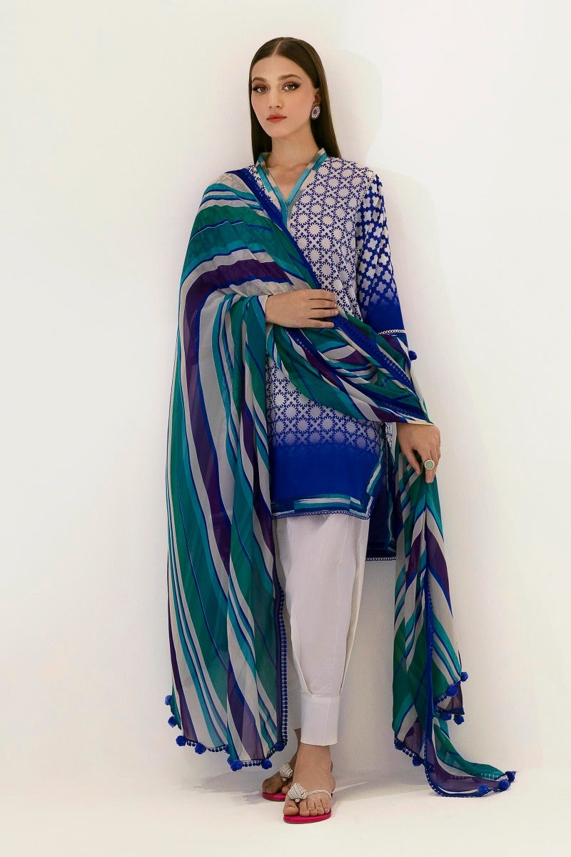 Sana Safinaz Mahay Embroidered Lawn Unstitched 2Pc Suit H231-020B-Bl